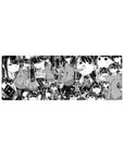 32x12 inches anime girl mouse pad with Tomoko collage, manga-style faces, school uniform details.