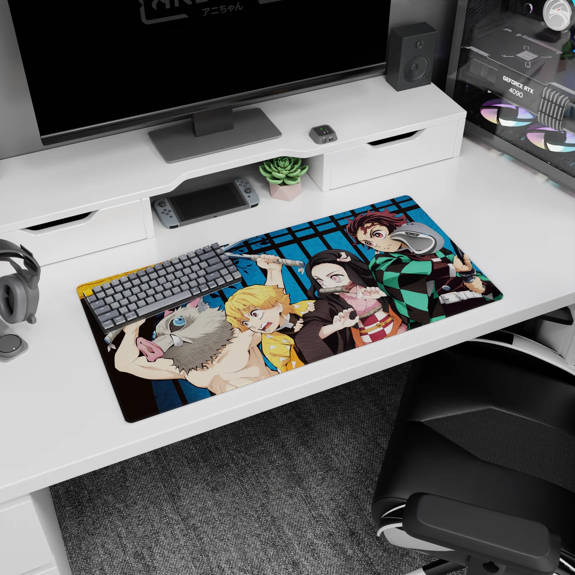 Demon Slayer Deskmat | Mousepad | Deskpad - Demon Slayer Squad Unleashed - AniChan