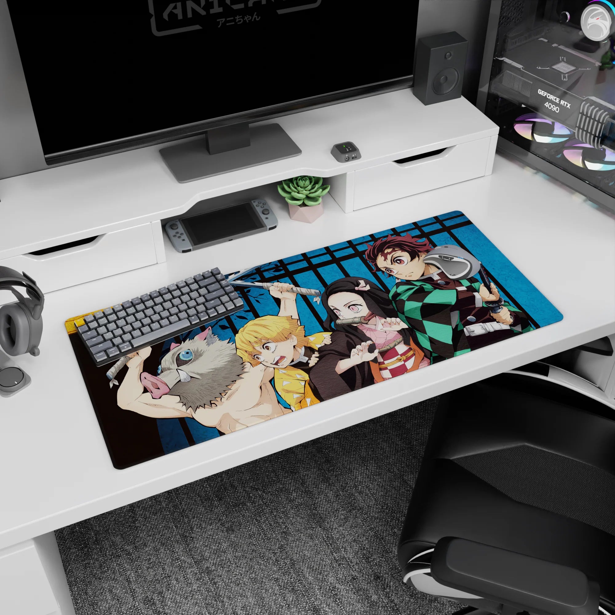 Demon Slayer Deskmat | Mousepad | Deskpad - Demon Slayer Squad Unleashed - AniChan