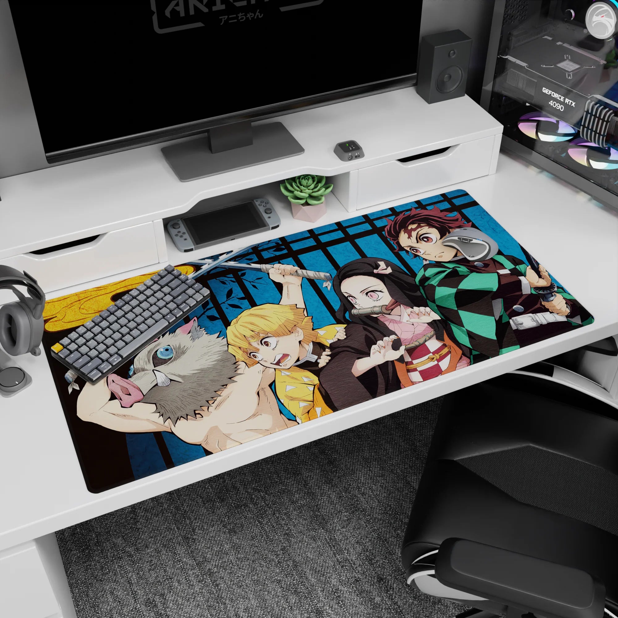 Demon Slayer Deskmat | Mousepad | Deskpad - Demon Slayer Squad Unleashed - AniChan