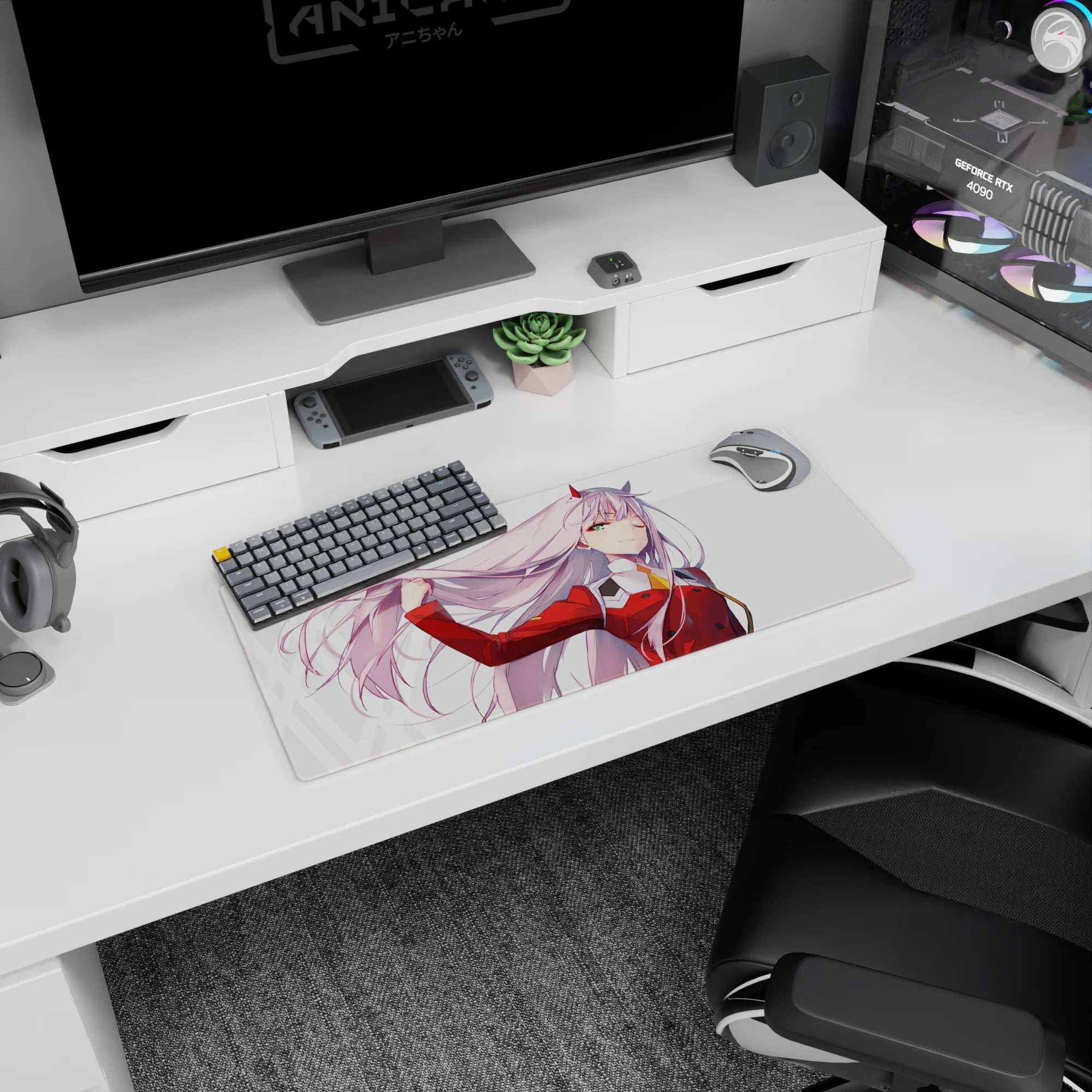 Darling In The Franxx Deskmat | Mousepad | Deskpad - Confident Windswept Grace - AniChan