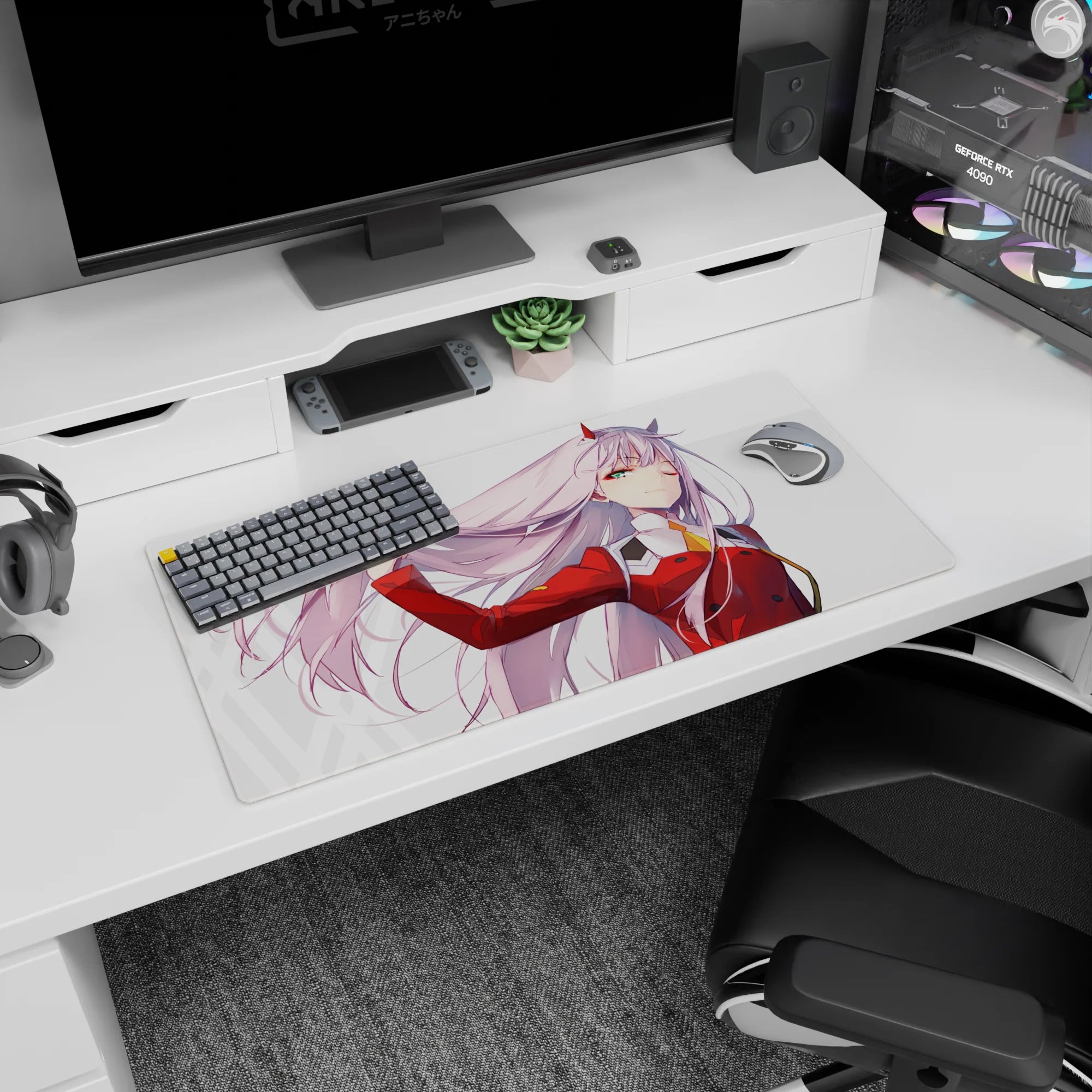 Darling In The Franxx Deskmat | Mousepad | Deskpad - Confident Windswept Grace - AniChan