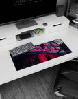 Cyberpunk Cityscape Deskmat | Mousepad | Deskpad - Neon City Nights