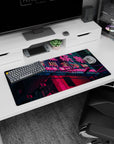 Cyberpunk Cityscape Deskmat | Mousepad | Deskpad - Neon City Nights