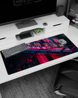 Cyberpunk Cityscape Deskmat | Mousepad | Deskpad - Neon City Nights