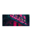 Cyberpunk Cityscape Deskmat | Mousepad | Deskpad - Neon City Nights