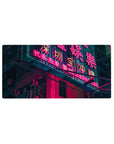 Cyberpunk Cityscape Deskmat | Mousepad | Deskpad - Neon City Nights