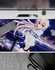 40x20 inches anime desk pad in deep navy and violet with dreamy gradients and cozy midnight crush mood.