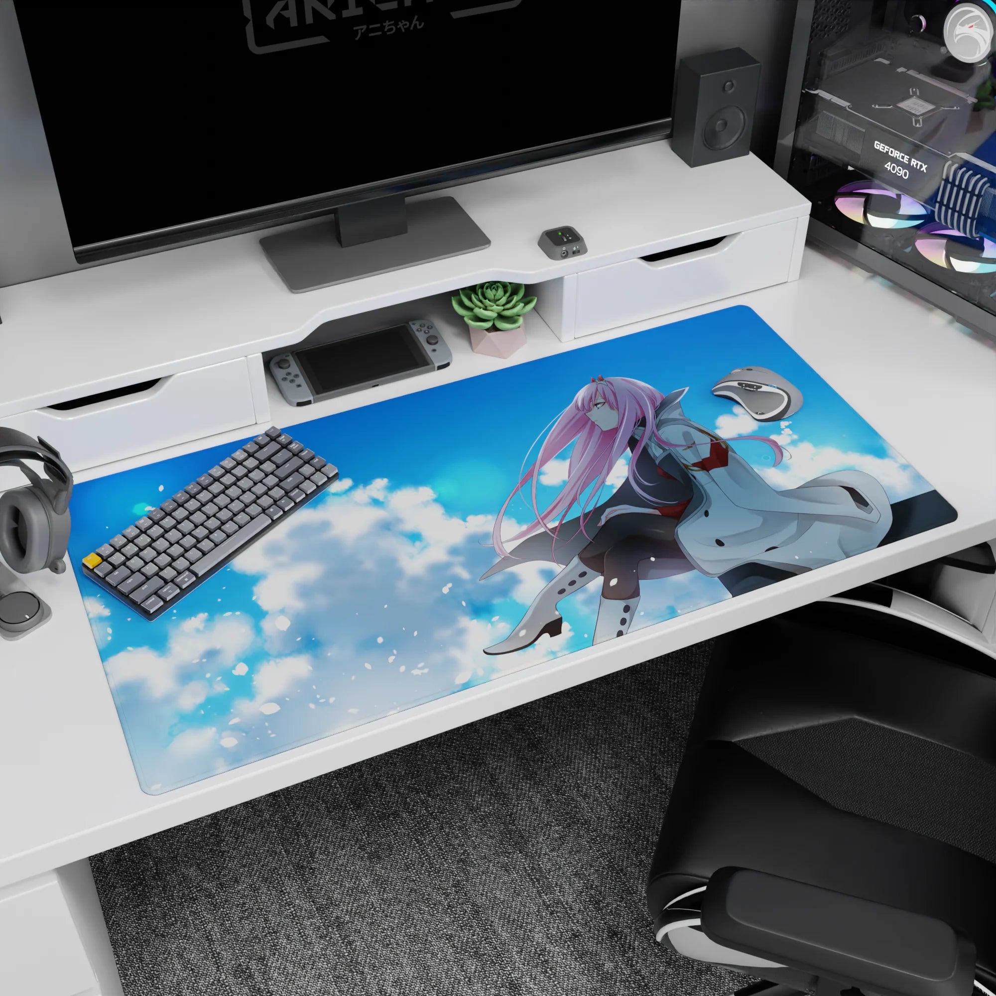 Tranquil design on 40x20 mouse pad perfect for adding serene beauty to your workspace or gaming setup