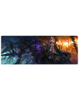 32x12 inches anime girl mouse pad with jagged wings, sharp armor lines, and dark glam style.