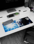 Naruto Kakashi Hatake Chidori scene anime mouse pad 32x12 inches, Sharingan glare and silver hair.