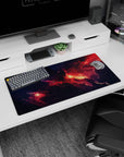 Stardust swirl scene mouse pad 32x16 inches with bold nebula streaks across a night-sky galaxy.