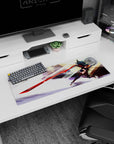 32x12 inches Ryuko Matoi mouse pad, jet-black hair whipping as she lunges forward with a blazing blade.