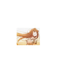Classic anime girl mouse pad 14x10 inches with shy wolf-girl art, smooth tracking for gaming or work.