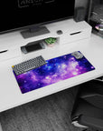 Starry nebula cloud scene mouse pad 28x12 inches featuring swirling space mist and sparkling stars.