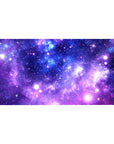 Cosmic nebula desk pad 40x20 inches with glittery starlight and soft galaxy gradients.