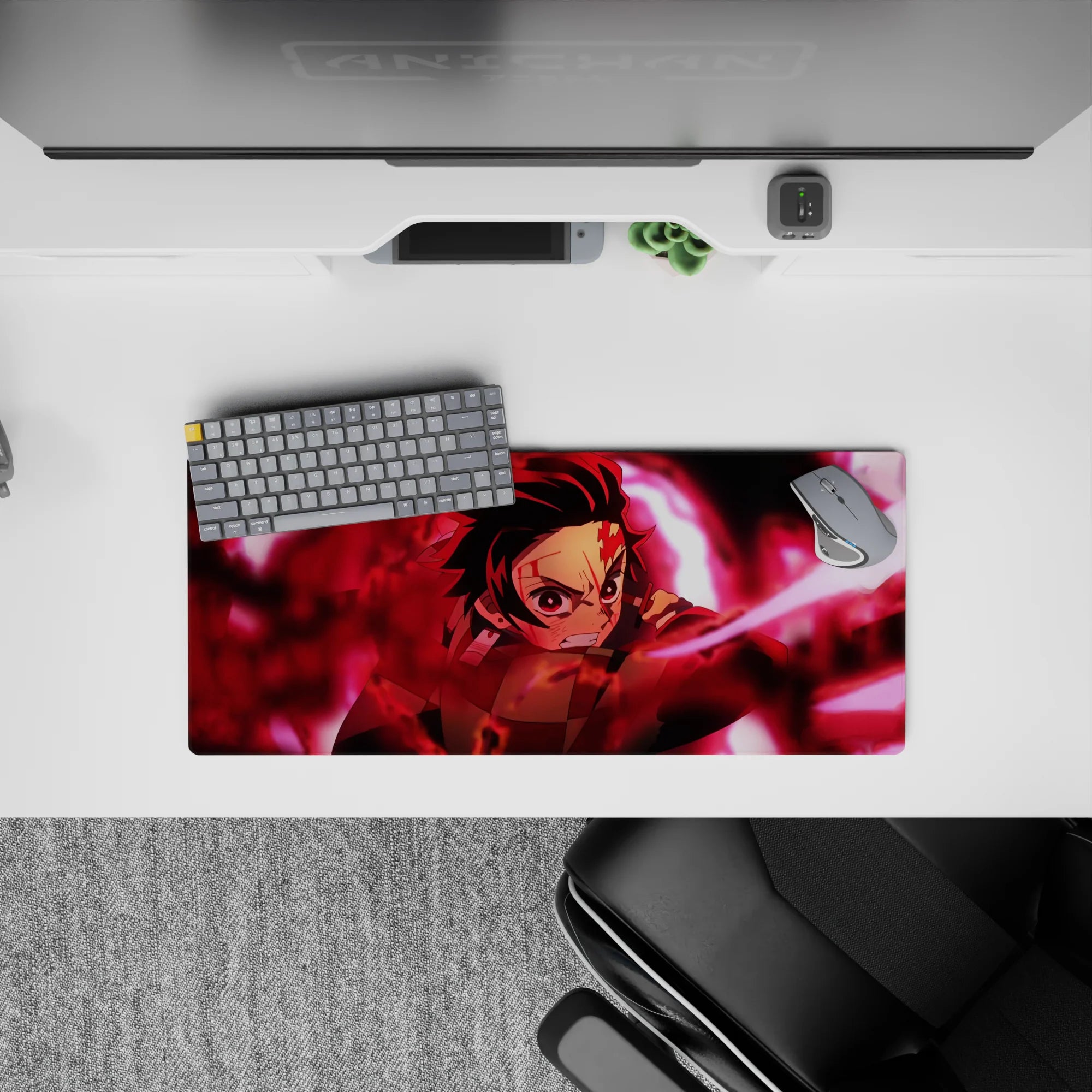 Demon Slayer Deskmat | Mousepad | Deskpad - Blazing Resolve - AniChan