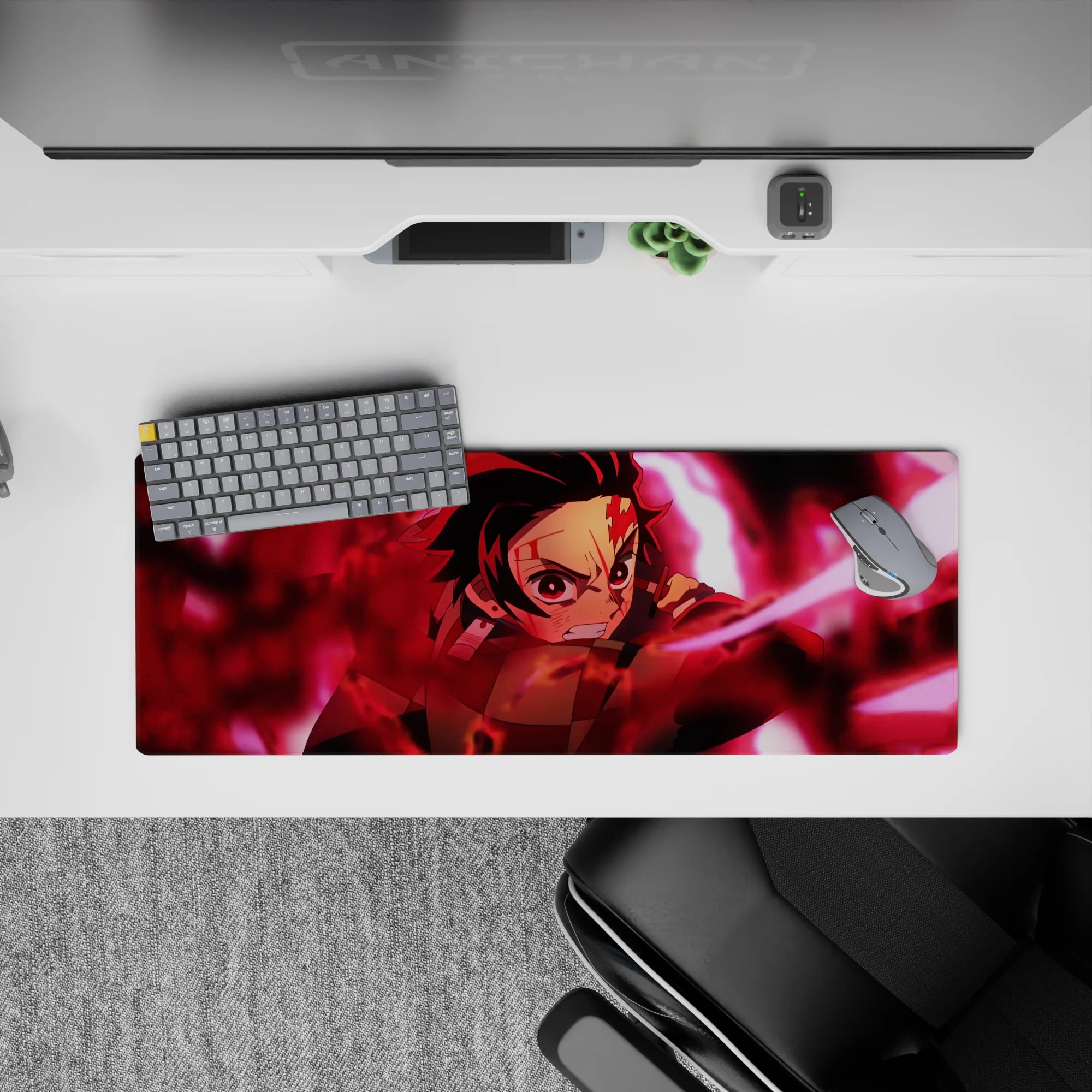 Demon Slayer Deskmat | Mousepad | Deskpad - Blazing Resolve - AniChan