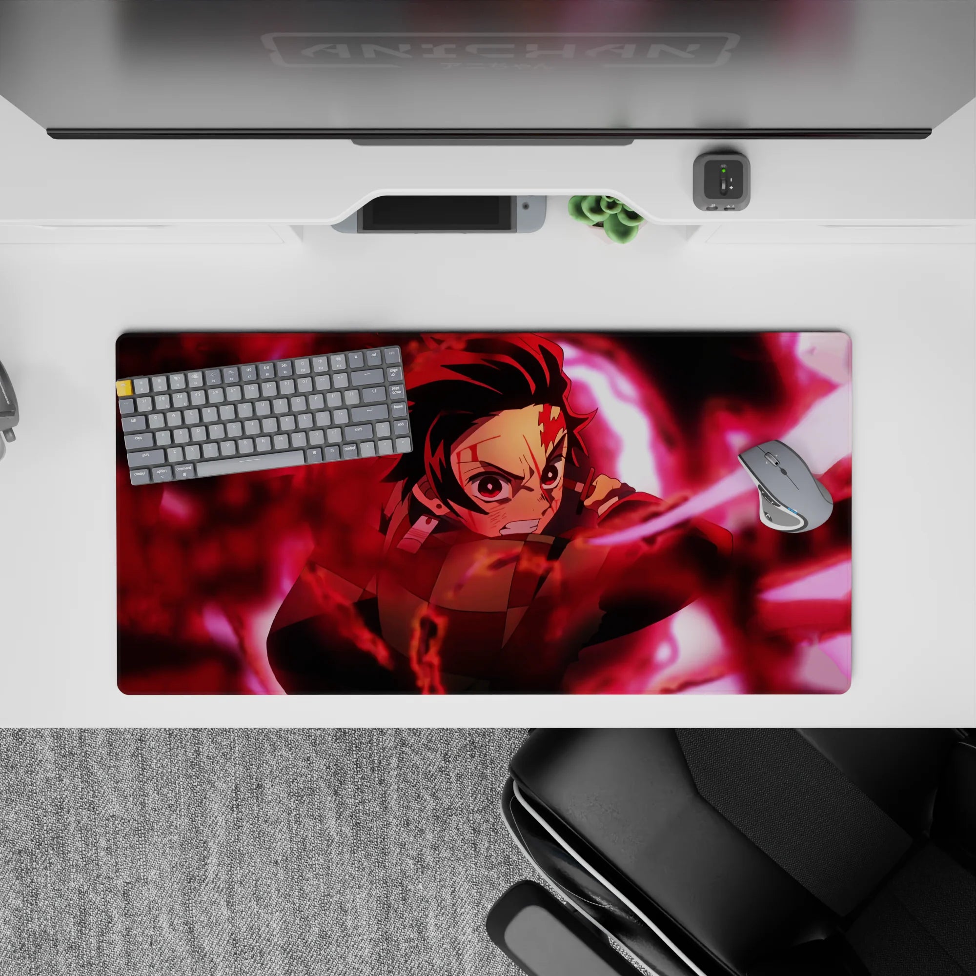 Demon Slayer Deskmat | Mousepad | Deskpad - Blazing Resolve - AniChan