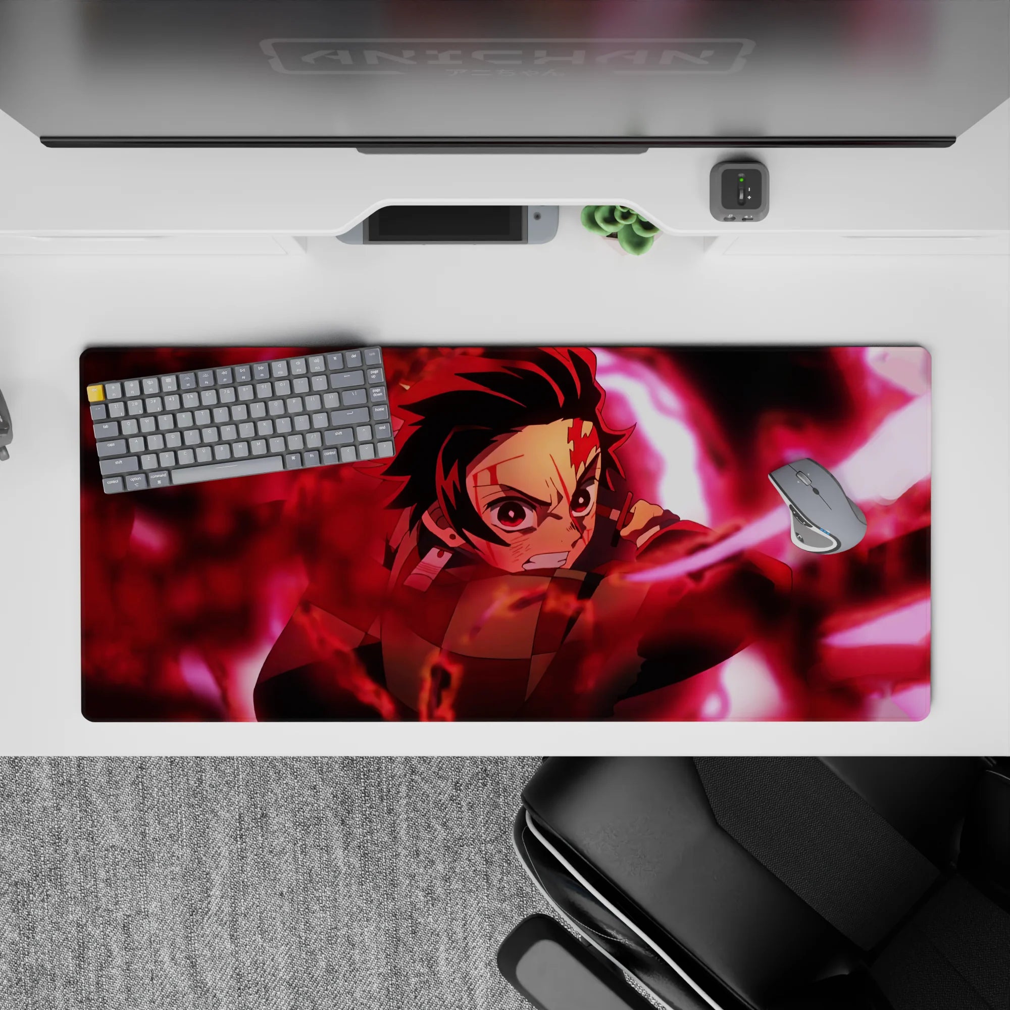 Demon Slayer Deskmat | Mousepad | Deskpad - Blazing Resolve - AniChan