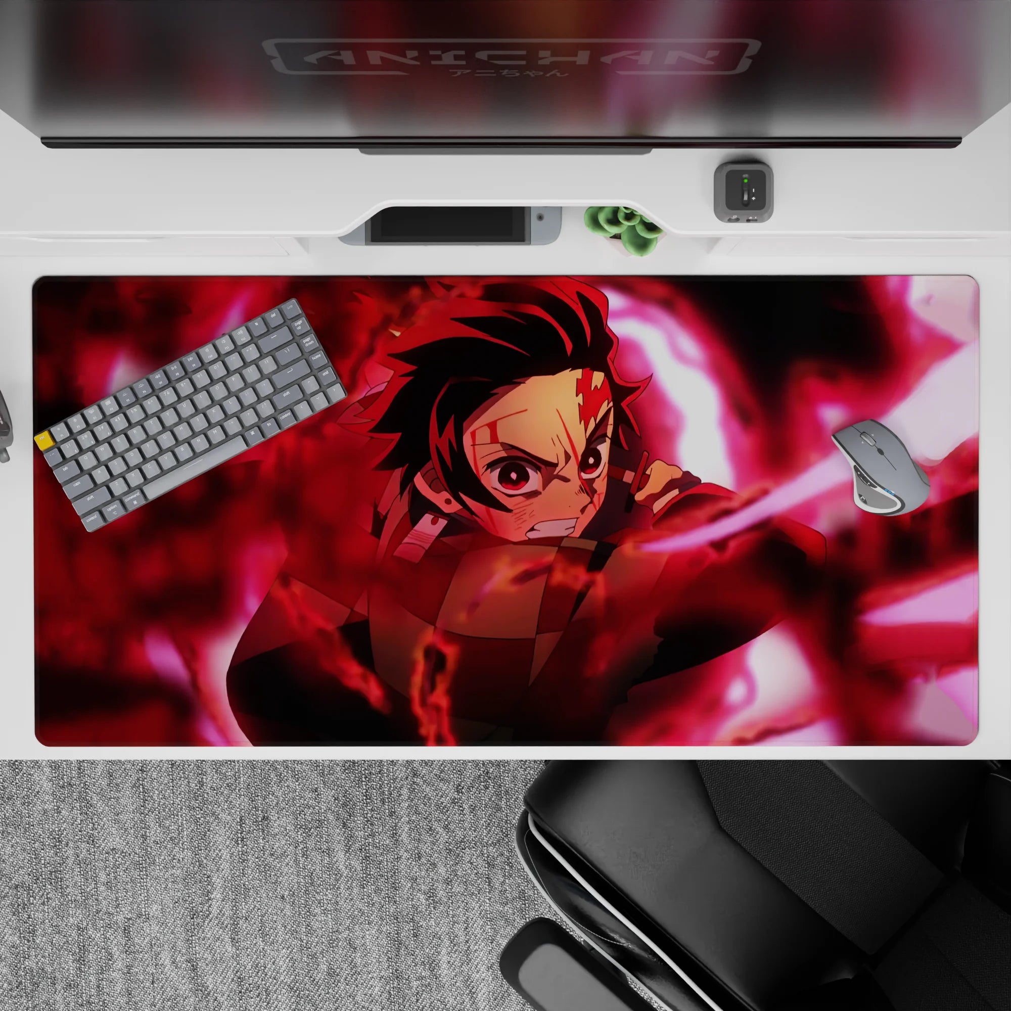 Demon Slayer Deskmat | Mousepad | Deskpad - Blazing Resolve - AniChan