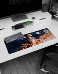 32x12 inches anime mouse pad featuring Kirito and Asuna from Sword Art Online, with a night sky and glowing stars.