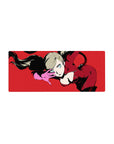 Ann Takamaki anime mouse pad, 28x12 inches, featuring her in a striking red suit and pink gloves, exuding Panther's fierce energy.