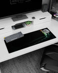 32x12 inches anime mouse pad showing a brown-haired girl perched on dark metal gears in a late-night lab scene.