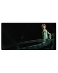 32x16 inches anime mouse pad with sci-fi gear spiral and brown-haired girl in a dark metal time-machine scene.