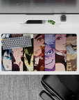 Anime mouse pad 32x16 inches featuring Hashira from Demon Slayer in a vibrant, emotional vertical collage.