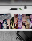 Anime mouse pad 36x16 inches featuring Hashira collage from Demon Slayer; vibrant colors and intense expressions.