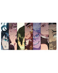 Anime mouse pad 32x16 inches featuring vibrant Hashira collage from Demon Slayer, showcasing intense character stares.