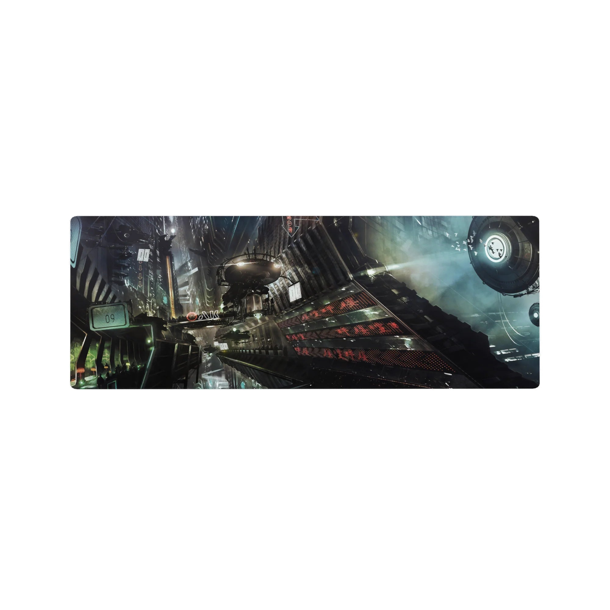 Cyberpunk Landscapes Deskmat | Mousepad | Deskpad - Cyber Skies