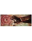 32x12 inches anime mouse pad with shattered metal hand, crimson alchemy circles, and red rune stone.