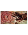32x16 inches anime mouse pad with shattered metal hand, bolts and wires, and crimson alchemy circles.