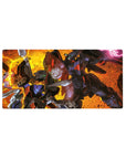 32x16 inches anime mouse pad featuring mecha clash art with bold shadows, clean edges, and comic energy.
