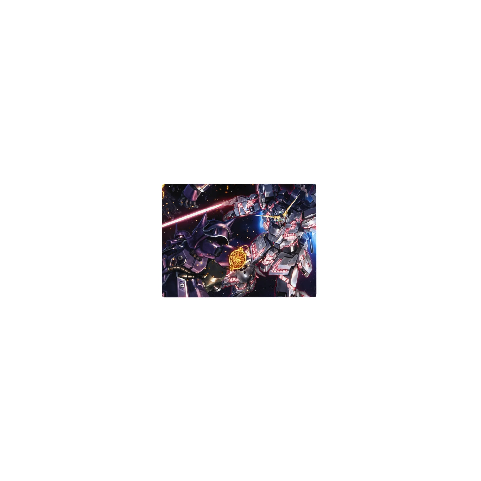 Classic anime mouse pad 14x10 inches with mecha battlefield art, smooth glide surface and bold detail.
