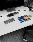 Mikoto Misaka smirking as blue electricity crackles, classic anime girl mouse pad 14x10 inches from Railgun.