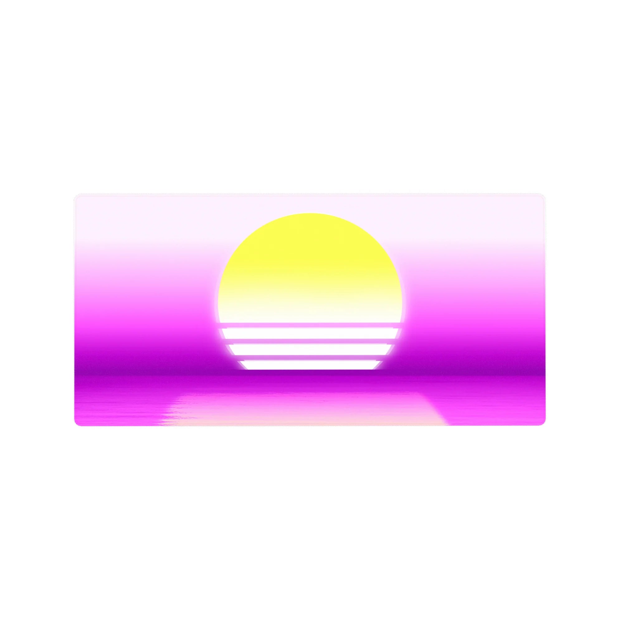 Retrowave - Vaporwave Deskmat | Mousepad | Deskpad - Neon Sunset Reflection - AniChan