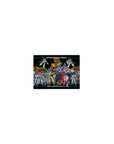 Macross mecha manual size chart mouse pad, 14x10 inches, packed battroid silhouettes and grid lines.
