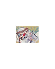 Classic anime girl mouse pad 14x10 inches with two shrine-robed girls, ribbons, and drifting petals.