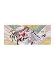 28x12 inches anime girl mouse pad with two shrine fantasy girls in flowing red and white robes.
