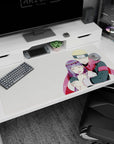40x20 inches Naruto desk pad showing Naruto Uzumaki hugging Hinata Hyuga in falling snow, calm and sweet.