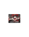 Classic anime girl mouse pad 14x10 inches with twin tails, crimson ribbons, gritty street and shattered-glass art.