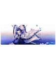 Anime mouse pad 32x12 inches featuring Shinobu from Demon Slayer, showcasing her butterfly wing haori in violet and teal.