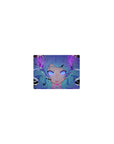 Classic anime girl mouse pad 14x10 inches with twin-tail blue-haired cyber-pop design and black shards.