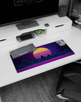 Retrowave - Vaporwave Deskmat | Mousepad | Deskpad - Neon Horizon Peaks - AniChan