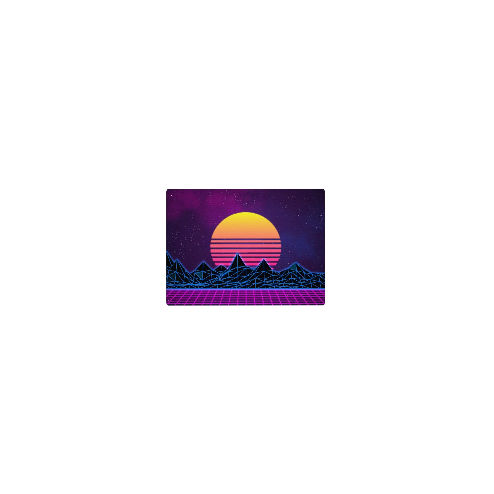 Retrowave - Vaporwave Deskmat | Mousepad | Deskpad - Neon Horizon Peaks - AniChan