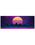 Retrowave - Vaporwave Deskmat | Mousepad | Deskpad - Neon Horizon Peaks - AniChan