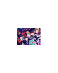 Mob Psycho 100 classic anime mouse pad 14x10 inches with neon city shards and action lineup.